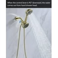 thumbnail image 5 of Solid Metal Shower Arm Diverter with Holder for Hand Held Showerhead and Fixed Spray Head, G 1/2 3-Way Bathroom Universal Diverter System Replacement Part (Polished Gold), 5 of 13