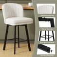 thumbnail image 6 of MultiHaven 26'' Bar Stools Set of 2,Swivel Counter Height Bar Stool with Shell-Inspired Back,Fabric Kitchen Island Chairs for Bar,Cafe - Beige, 6 of 9