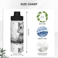 thumbnail image 3 of Naloa Cute Cat Meadow Sketch 18oz Sports Insulated Kettle, Stainless Steel Insulated Cup for Women Men for Fitness, Gym & Outdoor, 3 of 7