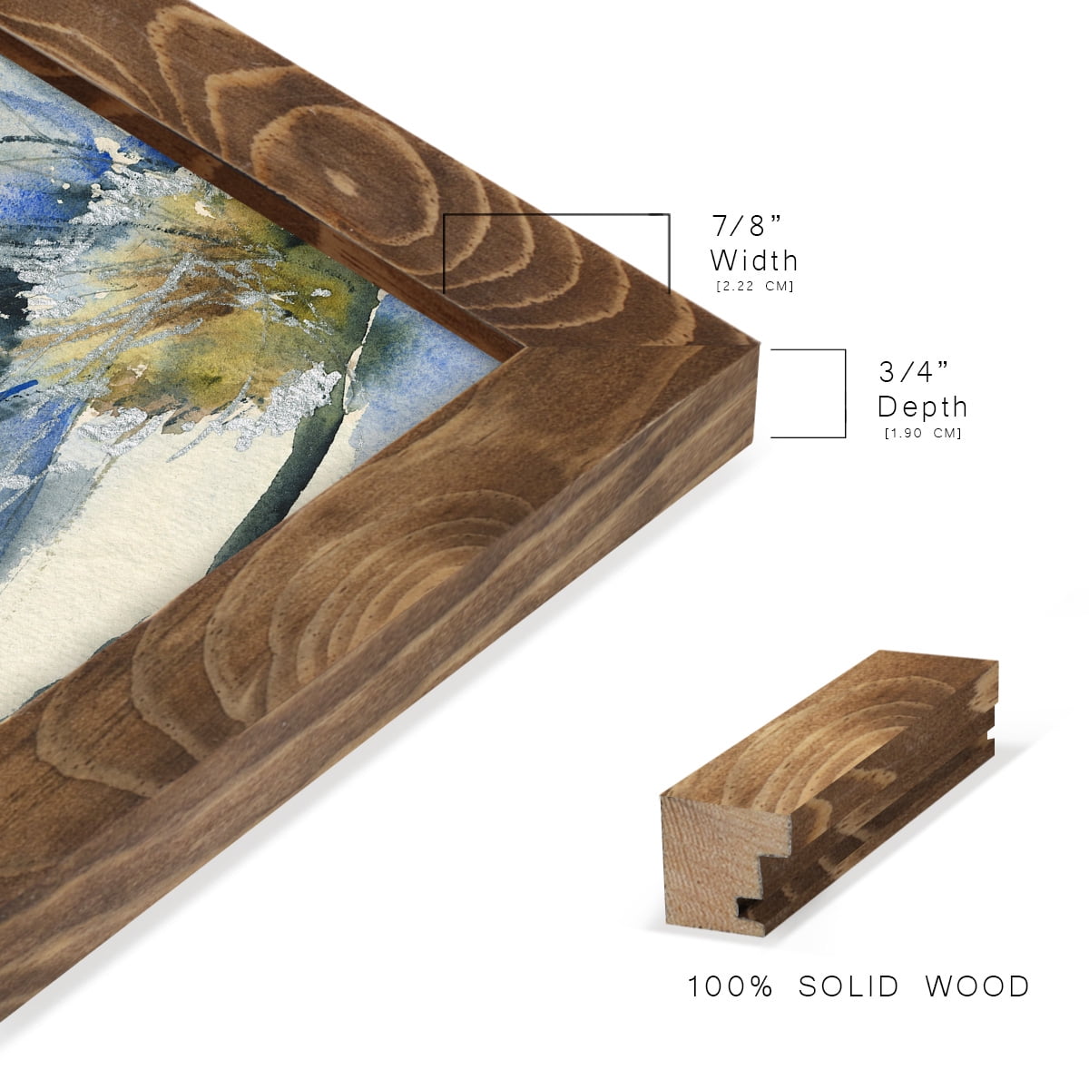 Cobalt & Paynes Petals I - Framed Print w/glass - Walnut