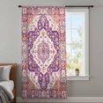 thumbnail image 4 of Orange Purple Boho Sheer Curtains 54 Inches Long, Ethnic Geometric Southwest Light Filering Curtains, Breathable Simi Curtain Privacy Drapes for Kitchen Bathroom Lightweight Small Window Treatment, 4 of 9
