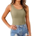 thumbnail image 3 of Kelon Women's Seamless Short Sleeve Undershirt, Light Scoop Neck Tank Top, Tummy Control Basic Tee Camisole, 3 of 5