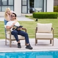 thumbnail image 3 of COMLAX FIELD Outdoor Furniture Set, 2-Piece Metal Modern Patio Armchairs with Thick Cushions, Outdoor Conversation Set Balcony Chairs, 3 of 7