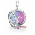 thumbnail image 4 of BG247 Floating Adjustable Locket Necklace with Matching Chain (Silver Circle Large), 4 of 7