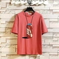 thumbnail image 3 of Conjuntos de camiseta y pantalones cortos para hombre, ropa de estilo coreano para hombre, trajes deportivos económicos para gimnasio, chándal gráfico de moda, manga corta, camiseta XL, 3 of 5