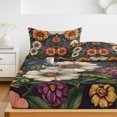 thumbnail image 6 of King Size Fitted Sheet Set - Vintage Flower 3 Piece Bedding Sets 16" Deep Pocket Fitted Sheet with 2 Pillowcases, Cottagecore Blooms Spring Botanical Brushed Microfiber Hotel Luxury Bed Sheets, 6 of 9