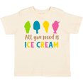 thumbnail image 3 of Inktastic All You Need Is Ice Cream - Blue Pink Yellow Green Boys or Girls Toddler T-Shirt, 3 of 5