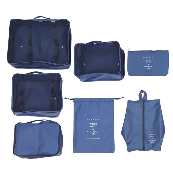HONMEET 7-Piece Travel Organizer Set with Luggage Packing Cubes and Minimalist Storage Pouches for Efficient Packing