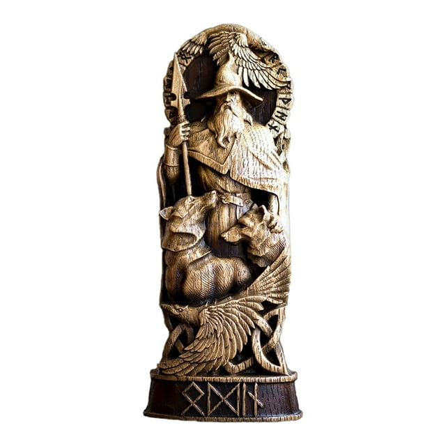 Bearachild Estatuilla del dios nórdico Odin, exquisita, añade encanto al hogar, estatua del dios nórdico, opción de regalo ídolo Decoración del hogar