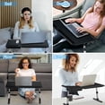 thumbnail image 2 of EVETTO Laptop Bed Desk, X-Large Leather Adjustable Computer Bed Table Tray, Foldable Laptop Lap Desk for Bed Sofa Couch Floor Writing Eating Working, 2 of 6