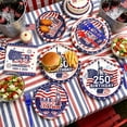 thumbnail image 6 of 96PCS 4th of July Tableware Set for 24 Guests, USA 250th Patriotic Paper Plates and Napkins with Red Blue Forks, Disposable Party Supplies for BBQ Picnic, 6 of 8