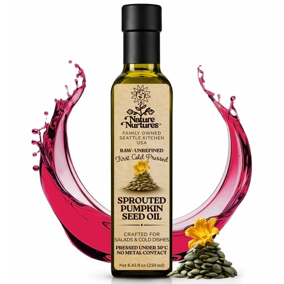 Sprouted Pumpkin Oil for Cooking | Raw First Cold Pressed | Single Press Below 30C | Unrefined | Made in USA