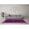 thumbnail image 3 of Ahgly Company Indoor Round Abstract Pink Modern Area Rugs, 4' Round, 3 of 4