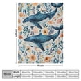 thumbnail image 4 of Orinice Watercolor Whale &amp; Floral Blanket | Soft Warm Fuzzy Lightweight  Throw Blanket Perfect for Couch, Bed, Decor, Travel &amp; Outdoor, Cozy Blankets for Adults Kids Women Girls   50x60in, 4 of 6