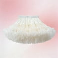 thumbnail image 3 of Cethrio Girls Tutu Skirts, Elastic Waist Party Casual Summer Mini Skirts Beige Size 0-2 T, 3 of 4