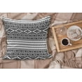 thumbnail image 2 of Ethnic Fluffy Throw Pillow Cushion Cover, Oriental Moroccan Round Style Lines Dots Geometric Shapes Art, Decorative Square Accent Pillow Case, 26" x 26", Charcoal Grey White, by Ambesonne, 2 of 5