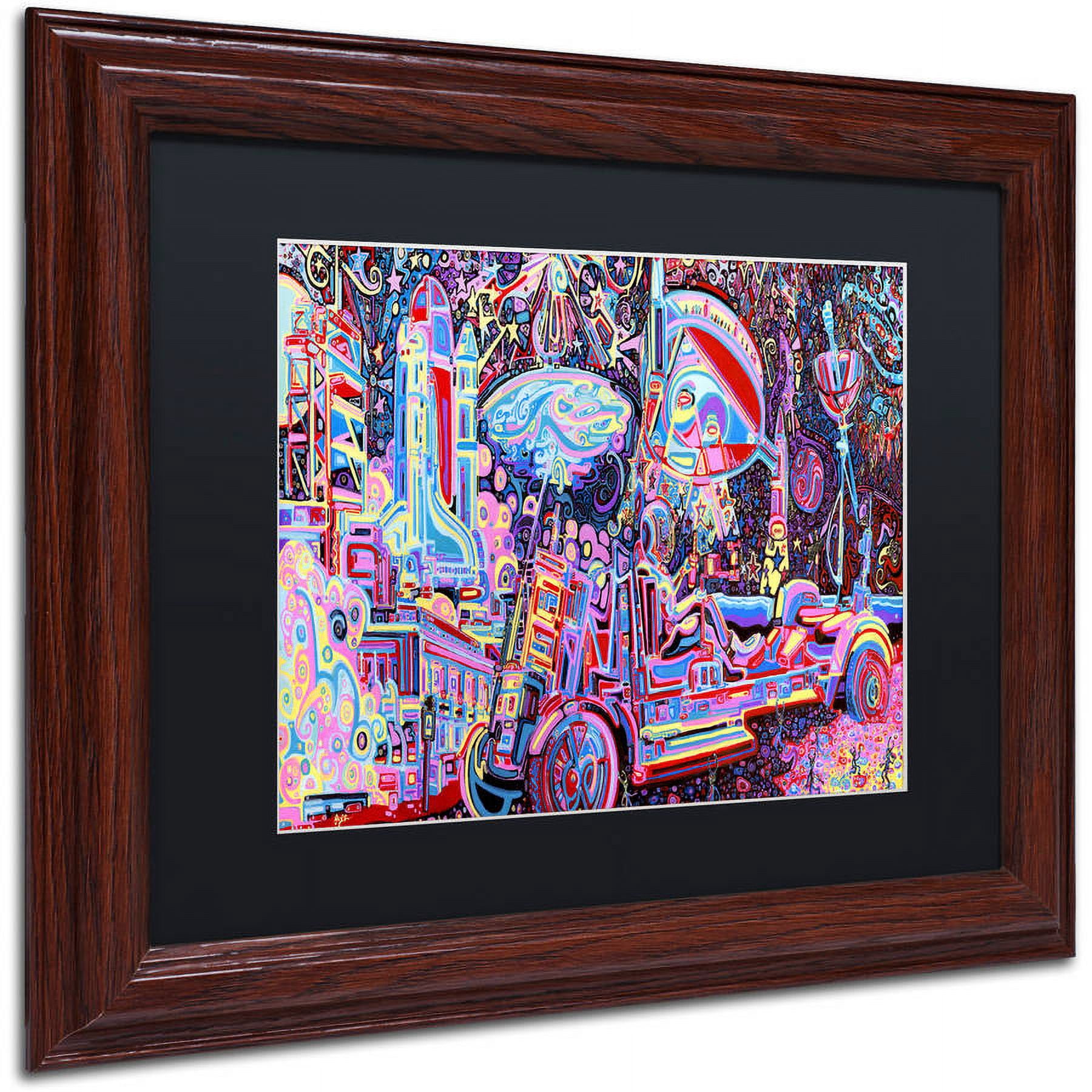 Trademark Fine Art "Moon Buggy" Canvas Art by Josh Byer, Black Matte, Wood Frame