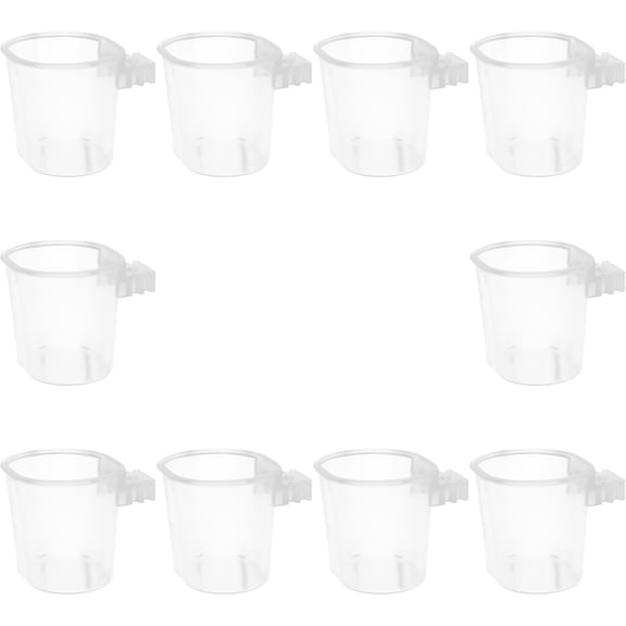 Small Bird Food and Water Bowl Feeder Parrot Handy Hanging Container Feeding Tray 10pcs Cage Plastic Dove Parakeet