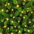thumbnail image 5 of Pre-lit Artificial Christmas Tree with Incandescent Warm White Lights, Snow Flocked Full Prelighted Xmas Tree W/820 Branch Tips, 250 Incandescent Lights & Foldable Stand, 5 of 18