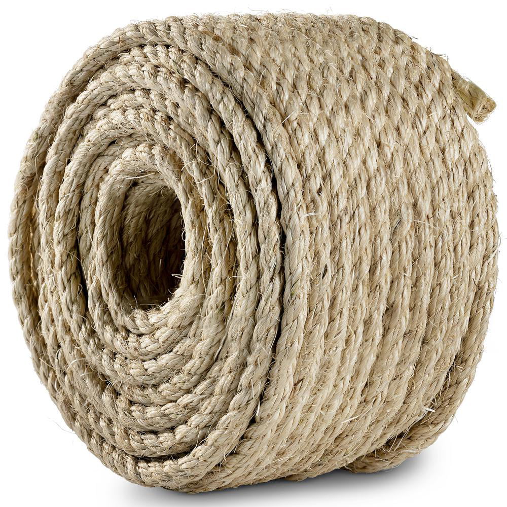 6.4 mm x 15.2 m Everbilt Twisted Sisal Rope Twine Natural 1/4 in x 50 ft 
