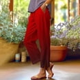 thumbnail image 2 of Summer Cotton Linen Pants for Women Casual Boho Gradient Print Pants 2026 Vacation Wide Leg Stripe Lounge Pant, 2 of 6