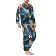 thumbnail image 2 of Fotbe Cute Koi Fish Serenity Pattern Long Sleeve Pajama Set for Men,Sleepwear Set,2-piece Loungewear Set,Soft PJs Comfy Nightwear with Pockets-Small, 2 of 7