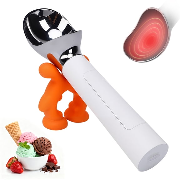 Henotian Heated Ice Cream Scoop, Rechargeable Electric Warming Scooper with LED Display, 158°F Fast Heating, Waterproof Easy Grip, USB-C Rechargeable Ice Cream Spoon, Easy Grip for Seniors/Kids