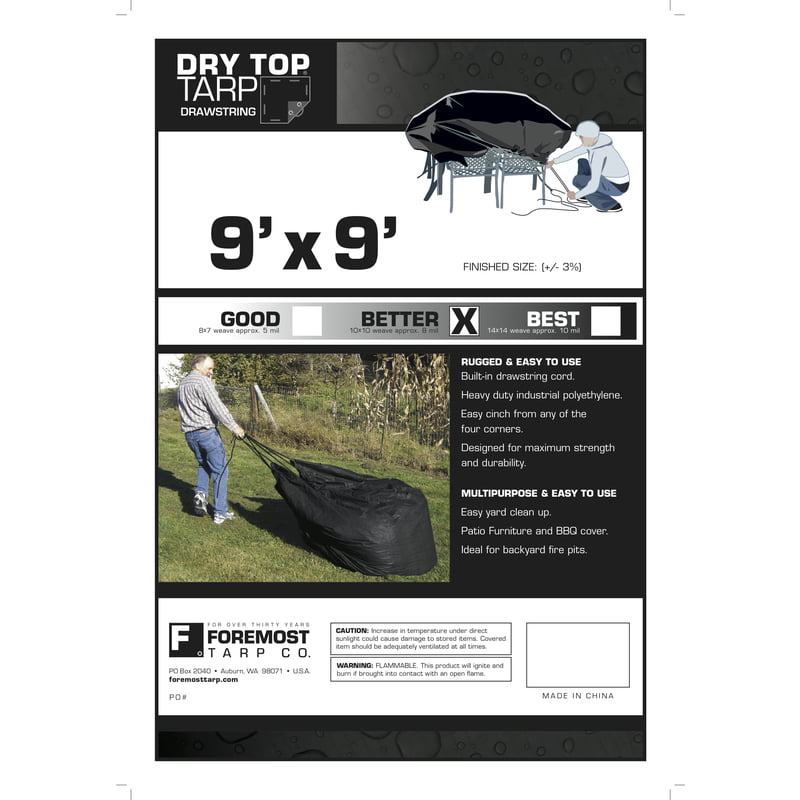Foremost 41012 Polyethylene Camouflage Dry Top Reversible Tarp 10 L x 12 W ft. 