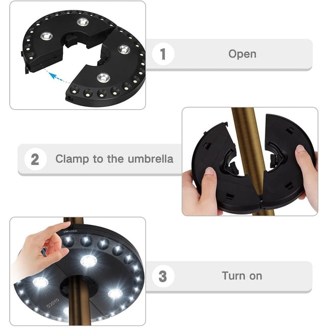 Umbrella Pole Light for Patio Umbrellas,Camping Tents