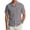 Gray, variant on Men's Cotton Linen Shirts Breathable Stand Collar Short Sleeve Solid Open Front Button Up Casual Tops