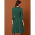thumbnail image 4 of Unique Bargains Women's Vintage Sweetheart Neck 1950s Retro Cocktail A-Line Dresses XS Dark Green, 4 of 6