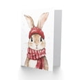 thumbnail image 2 of Artery8 Cute Bunny Rabbit Red Winter Hat Scarf For Child Kids Xmas Festive Christmas Card, 2 of 3