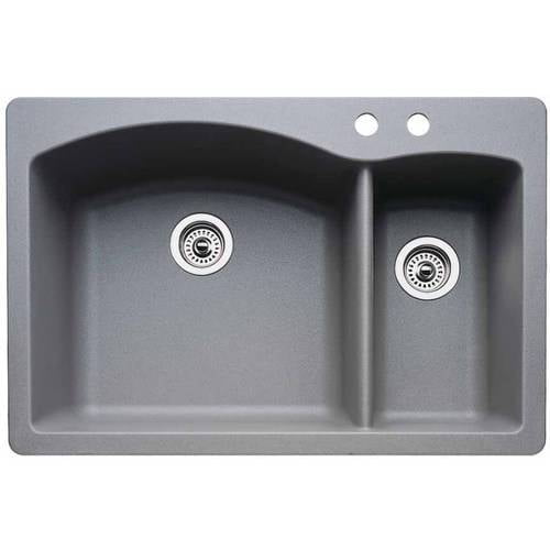 Blanco 441282 2 Diamond 22 X 33 Double Basin Granite Drop In Or Undermount 2 Hole Residential Kitchen Sink Available In Various Colors Walmart Com Walmart Com