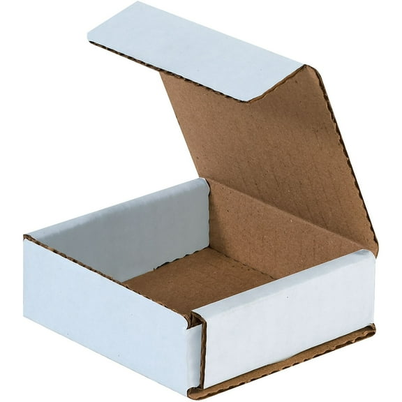 Box Partners Corrugated Mailers 4" x 4" x 1" White 50/Bundle M441