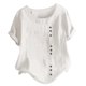 thumbnail image 1 of Pntutb - Camiseta de lino con botones sueltos para mujer, talla grande, para uso diario, estilo bohemio, tanic Pntutb Pntutb-5360, 1 of 3