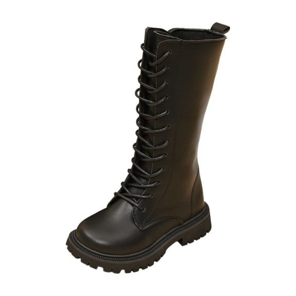 Gyujnb Girls Boots,Children Shoes Fashionable Flat Boots Soft Sole Leather Children Boots-Boys Shoes,Girls Shoes,Size:9-9.5 Years