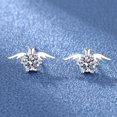 thumbnail image 2 of Para las mujeres con incrustaciones de plata de imitación Ángel Moissanite S925 Pendientes Wing Prong Seis Pendientes, 2 of 7