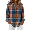 thumbnail image 2 of Horkkom Button Up Shirt Women Long Sleeve Christmas Plaid Shirts Casual Loose Flannel Shirt M, 2 of 9