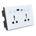 thumbnail image 1 of Prise Universelle EU UK US Tuya WiFi Blanche avec Prise Intelligente USB et Port Type-C, 1 of 7