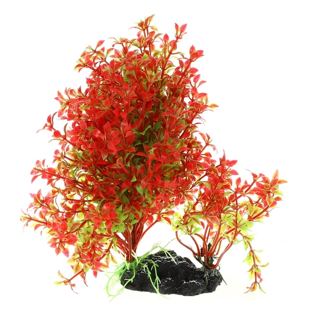 1uds Acuario Plástico Plantas, Artificial Acuática Planta para Peces Tanque Paisaje Plantas Decoración, Rojo, Verde