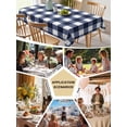thumbnail image 5 of Navy Blue Check Table Cloth, Farmhouse Buffalo Plaid Blue Waterproof Tablecloth for Rectangle Tables, Reusable Washable Fabric Table Cover for Restaurant Kitchen Dining Tables 60"x84", 5 of 6