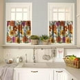 thumbnail image 2 of 70s Style Floral Valance Curtain Boho Colorful Abstract Daisy Flowers Smile Face Hippie Retro Rod Pocket Valance Short Curtains for Kitchen Living Room Bedroom Decor 54x18 Inch + 27x36 Inch X 2, 2 of 5
