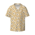 thumbnail image 2 of Lsque Daisies Flowers print Men's Cuban Collar Short Sleeve Shirt Summer Beachwear Casual Button Down Fashionable Vacation Leisure Shirt-3X-Large, 2 of 7