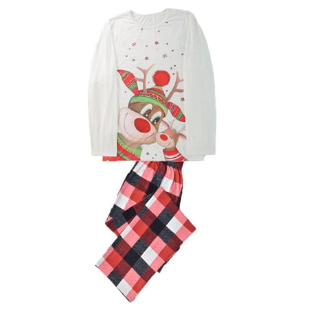 

AnuirheiH Xmas Pjs Set Men Christmas Tree Print Top Pants Suit Family Parent-child Pjs Wear Dad Sale Clearance
