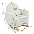 thumbnail image 4 of Bellemave Nursery Rocking Chair, Wingback Glider Rocker with Pillow, Modern Leisure Single Sofa for Living Room, Hotel, Bedroom Baby Room（Curved +Cream White）, 4 of 8