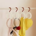 thumbnail image 4 of SLYNSHome Multipurpose Closet Hangers Hooks,Tie and Belt Rack Ring for Closet Storage & Organization Space Saving for Storing Belts,Ties,Scarfs,Hats - Beige, 4 of 7