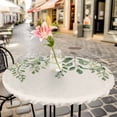 thumbnail image 6 of Eucalyptus Leaves Round Tablecloth for 55-60 Inch Tables,Fitted Table Cover with Elastic Edge,Sage Green Spring Botanical Rustic Waterproof Outdoor Table Cloth Protector for Patio Garden Dinner, 6 of 9