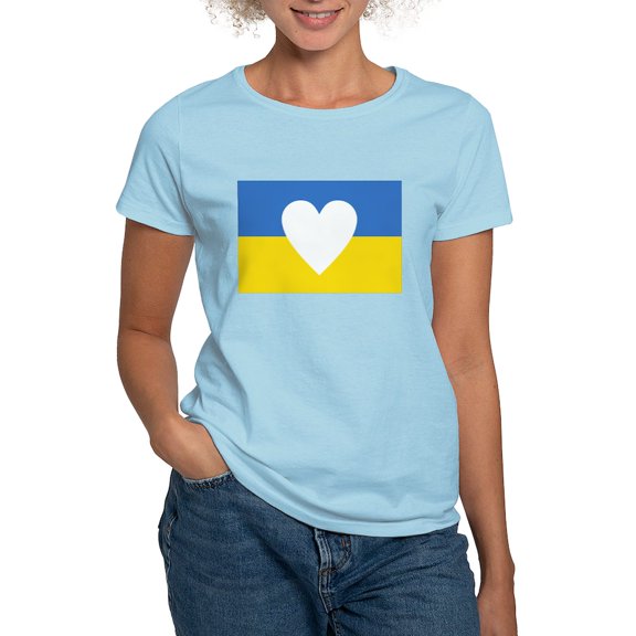 CafePress - Ukraine Heart T Shirt - Women's Classic T-Shirt