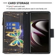 thumbnail image 3 of Feishell Galaxy S23 Ultra Case Zipper Purse Embossed Pattern Premium Leather Wallet Cover Flip Stand Card Slots Holder Magnetic with Wrist Strap Case for Samsung Galaxy S23 Ultra, Big Butterfly, 3 of 8