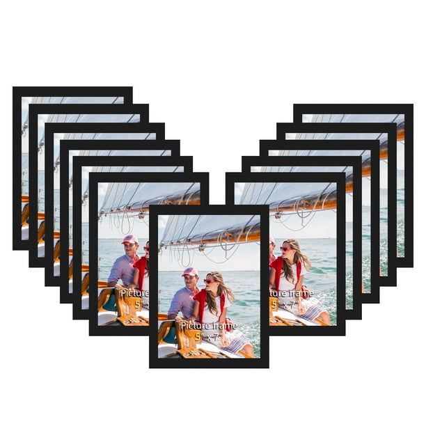 12 Packs 5x7 Picture Frames, Black 5 by 7 Photo Frame